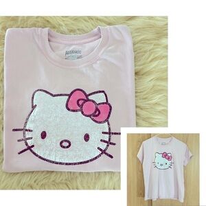 Attitude Hello Kitty Pink Crewneck Short Sleeve Tee Top